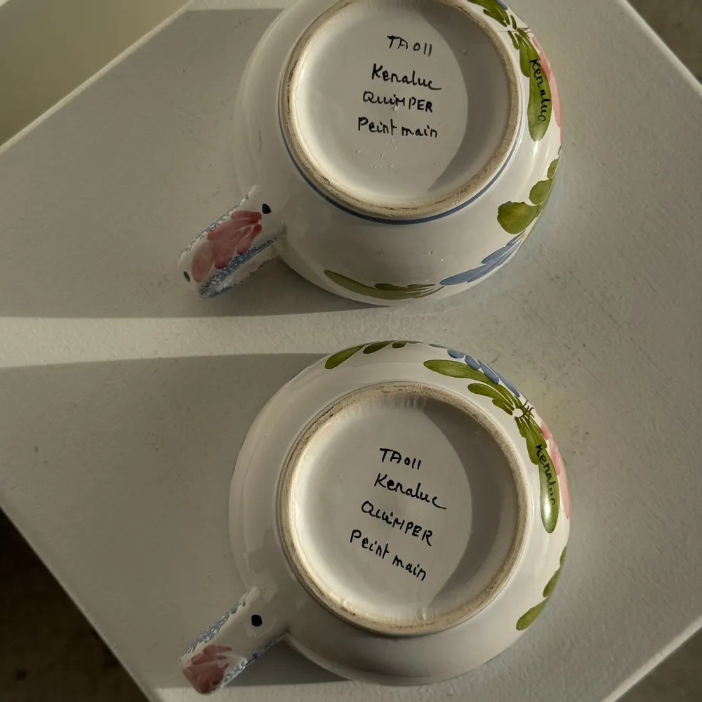 Mugs - Set of 2 Quimper blue earthenware cups H6.5 D15 - OFFICE OBJETS