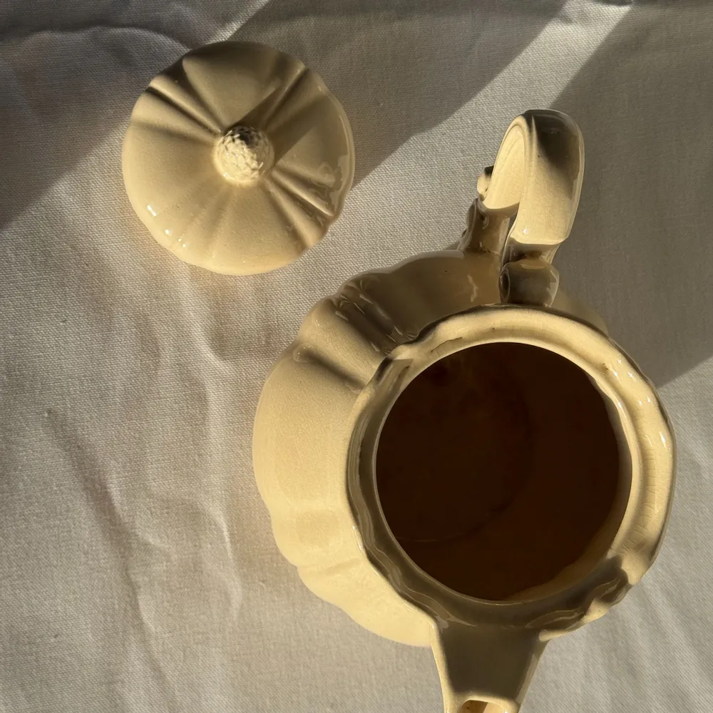 Accessoires thé et café - Théière crème et son pot à sucre Sarreguemines France - OFFICE OBJETS