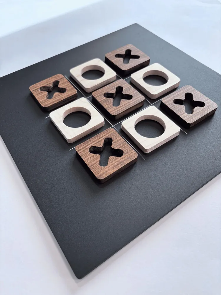 Design objects - Tic Tac Toe Game Board - Ovangkol & Maple wood - SHALL WE PLAY A GAME?