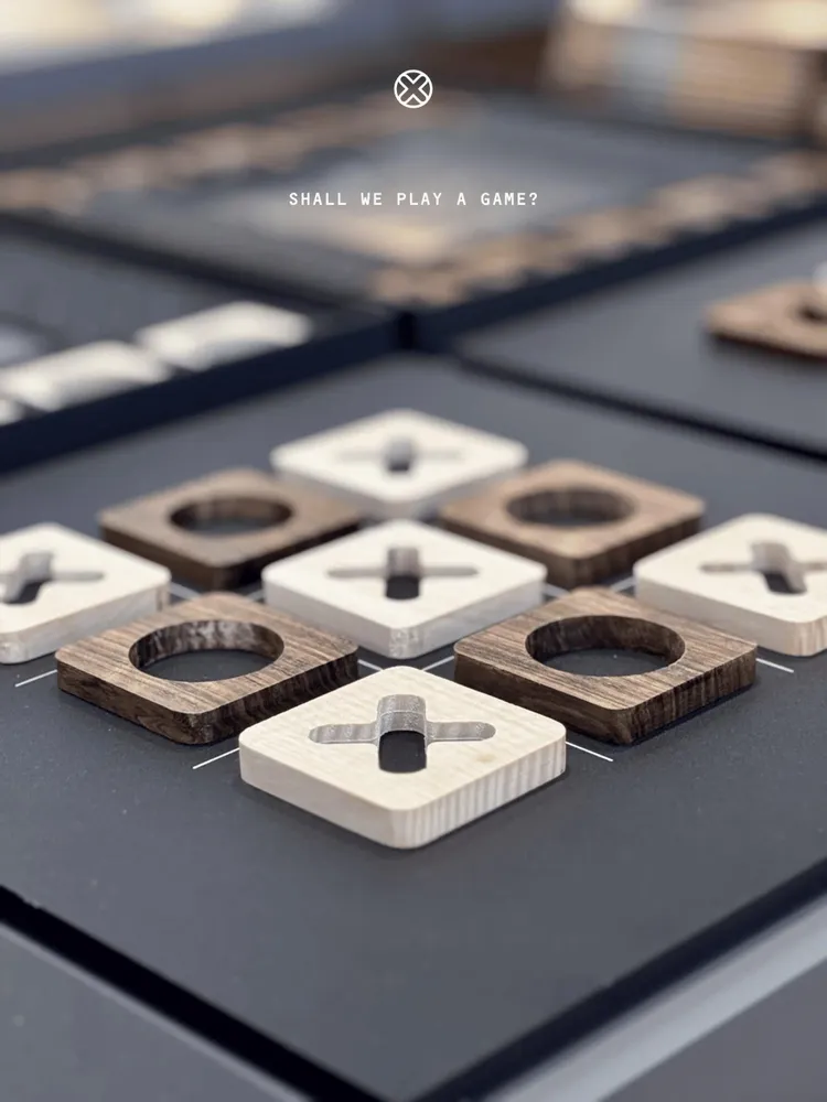 Design objects - Tic Tac Toe Game Board - Ovangkol & Maple wood - SHALL WE PLAY A GAME?
