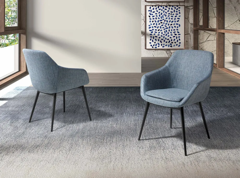 Chairs - Greyish blue marbled fabric chair - ANGEL CERDÁ