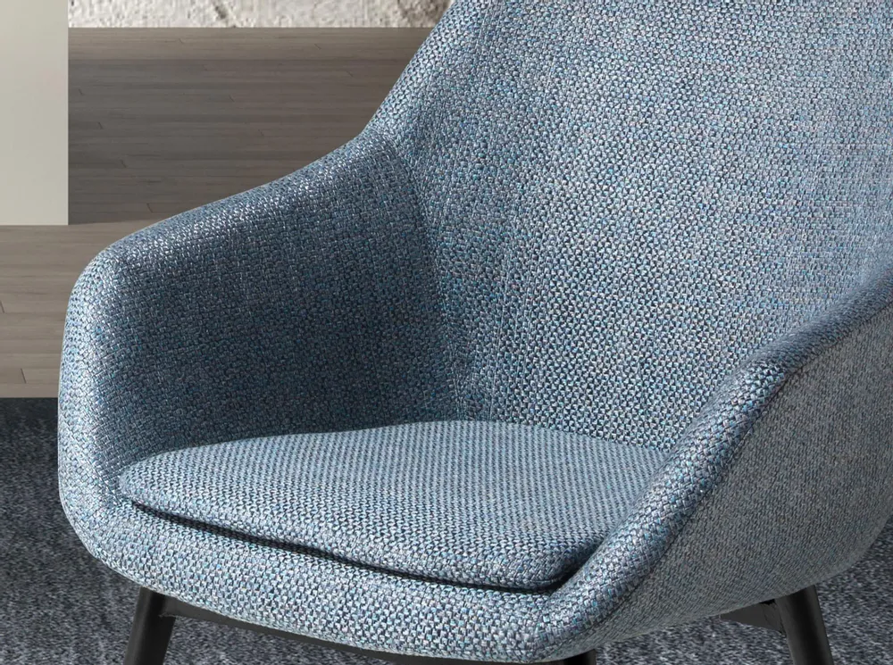 Chairs - Greyish blue marbled fabric chair - ANGEL CERDÁ