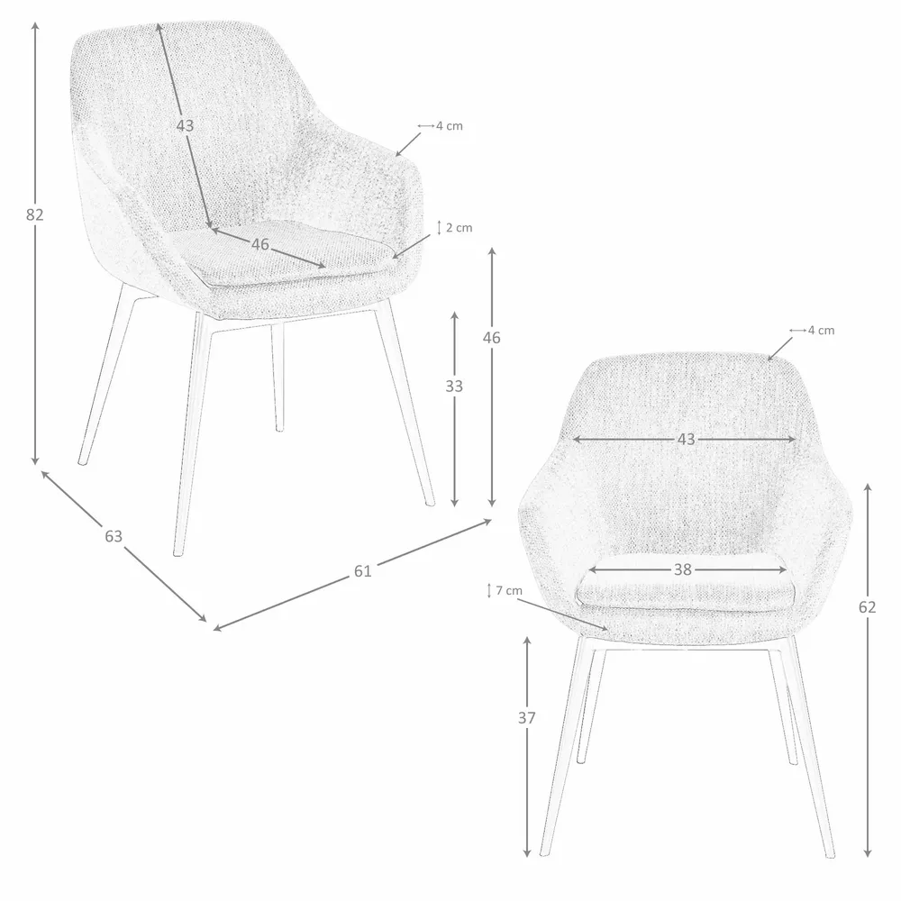 Chairs - Greyish blue marbled fabric chair - ANGEL CERDÁ