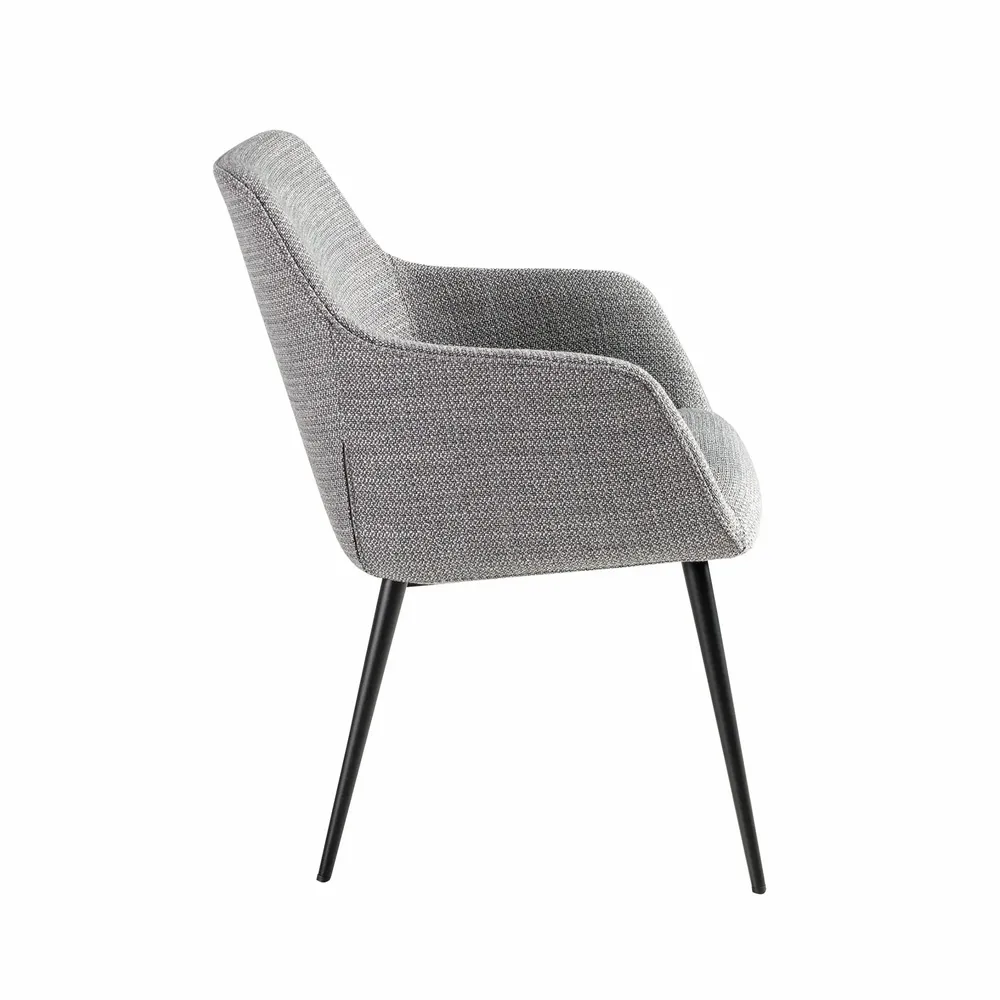 Chaises - Chaise en tissu gris - ANGEL CERDÁ