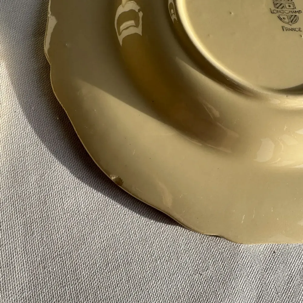 Assiettes de réception - Lot de 6 assiettes crème en faïence Longchamp D25 - OFFICE OBJETS