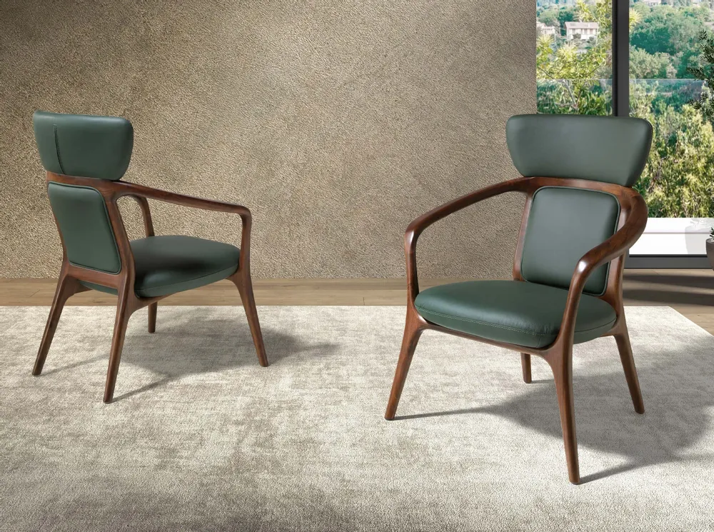 Fauteuils - Fauteuil en similicuir vert foncé - ANGEL CERDÁ