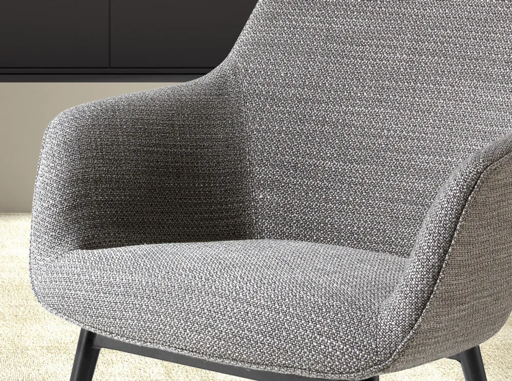 Chaises - Chaise en tissu gris - ANGEL CERDÁ