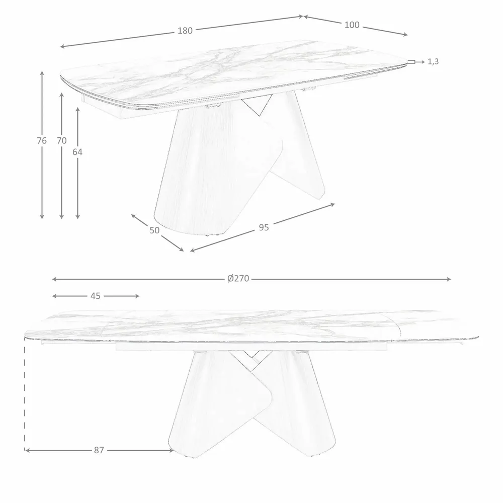 Tables Salle à Manger - Table de salle à manger extensible ovale en forme de tonneau en marbre - ANGEL CERDÁ
