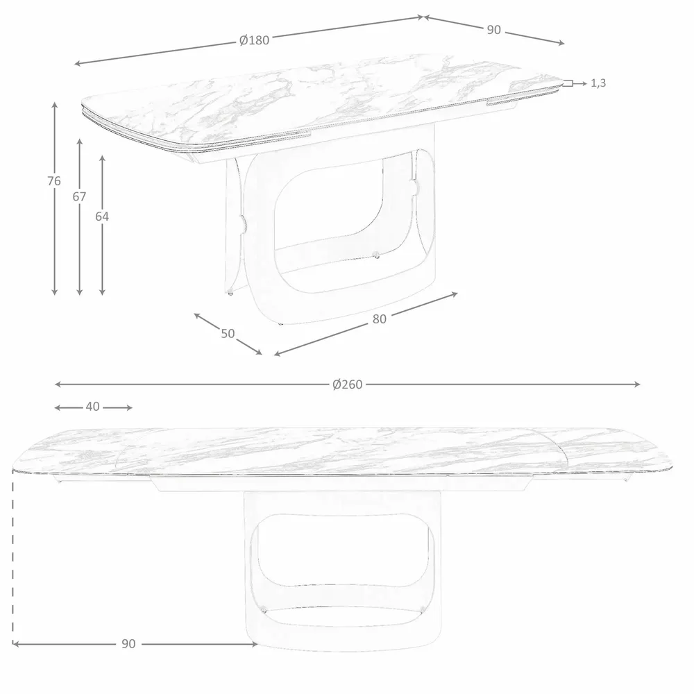 Tables Salle à Manger - Table à rallonges ovale en marbre porcelainé et acier sable métallisé - ANGEL CERDÁ