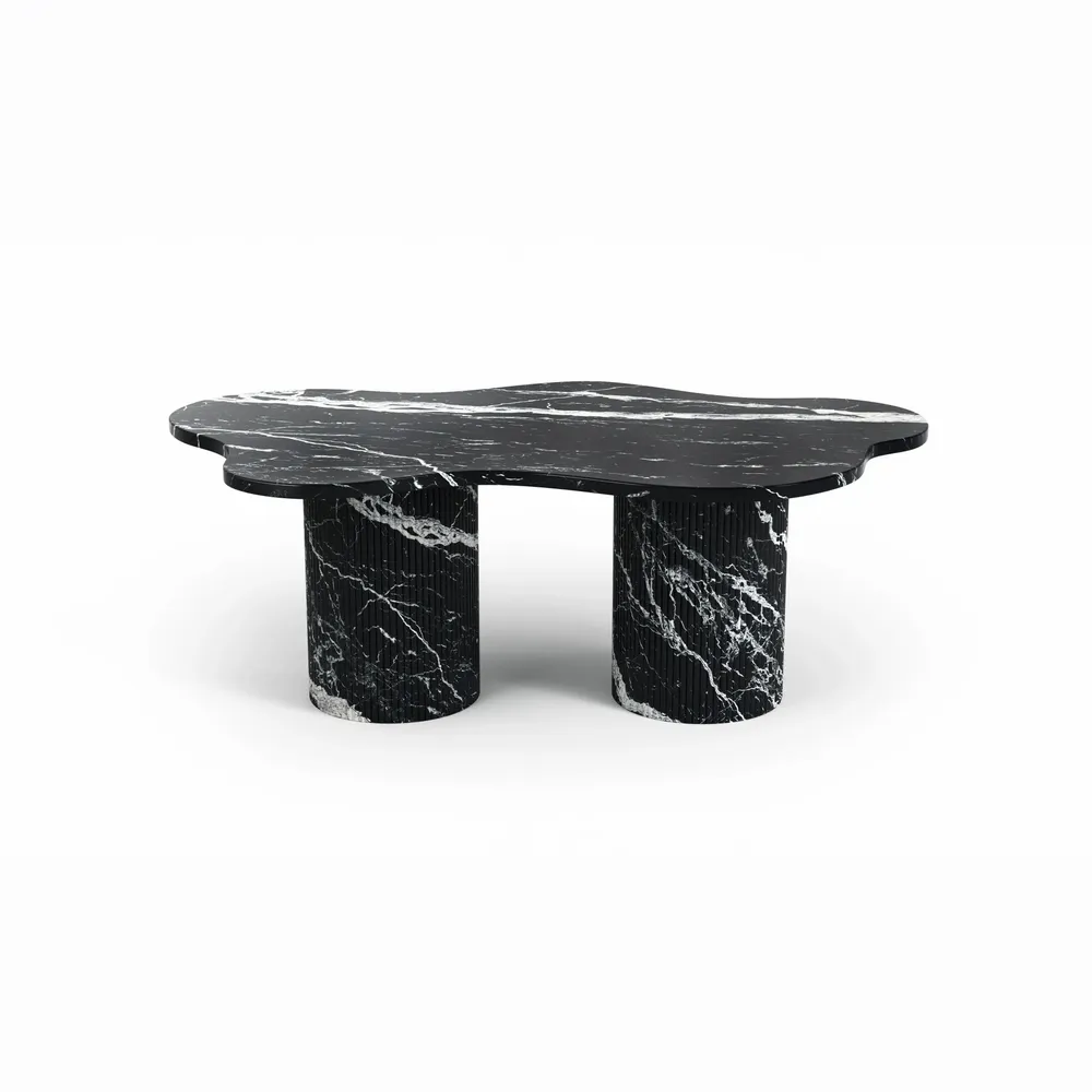 Tables de jardin - Nunoca - Tables basses - Marbre Nero Maquina - 130X80X40 cm - STONE VALLEY