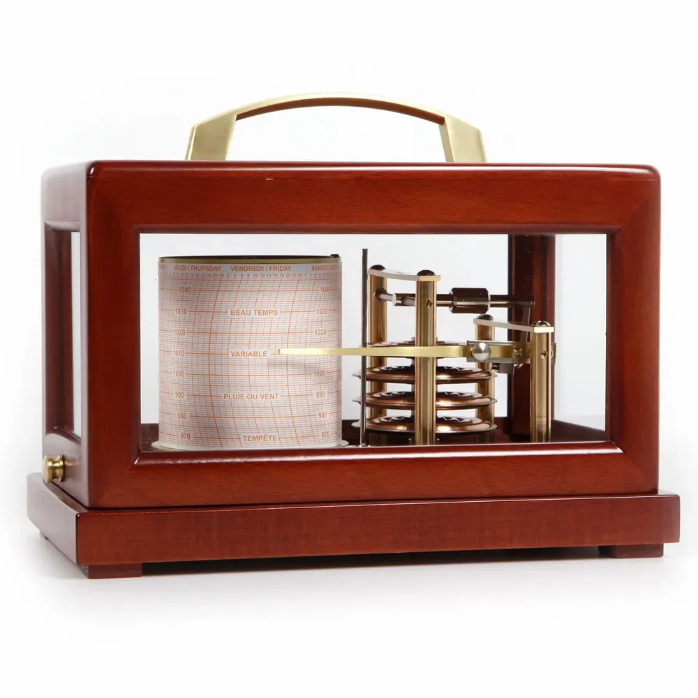 Clocks - SMALL WOODEN BAROGRAPH - NAUDET