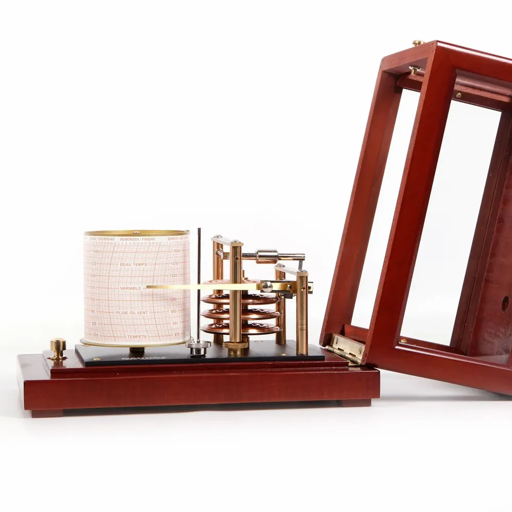 Clocks - SMALL WOODEN BAROGRAPH - NAUDET