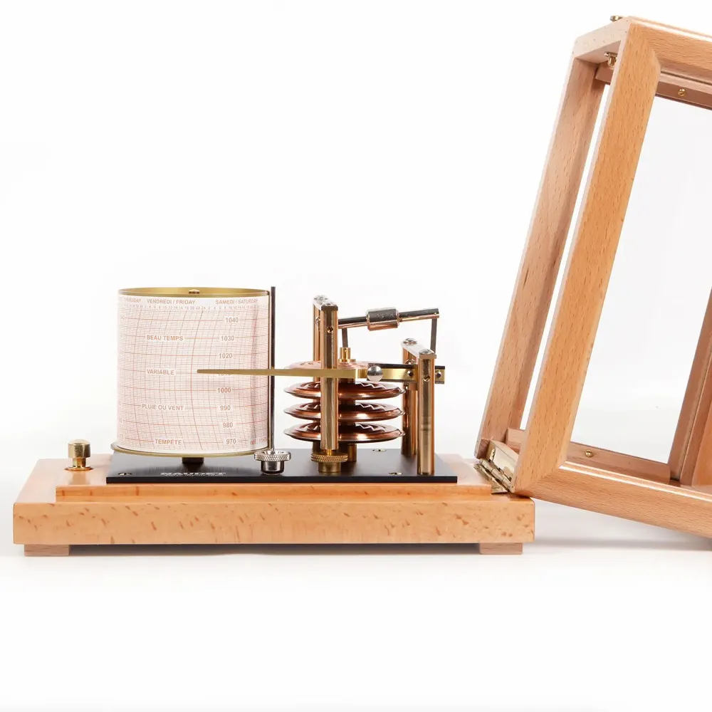 Clocks - SMALL WOODEN BAROGRAPH - NAUDET