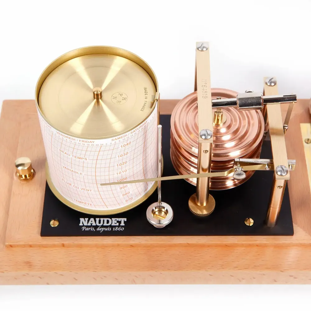 Clocks - SMALL WOODEN BAROGRAPH - NAUDET