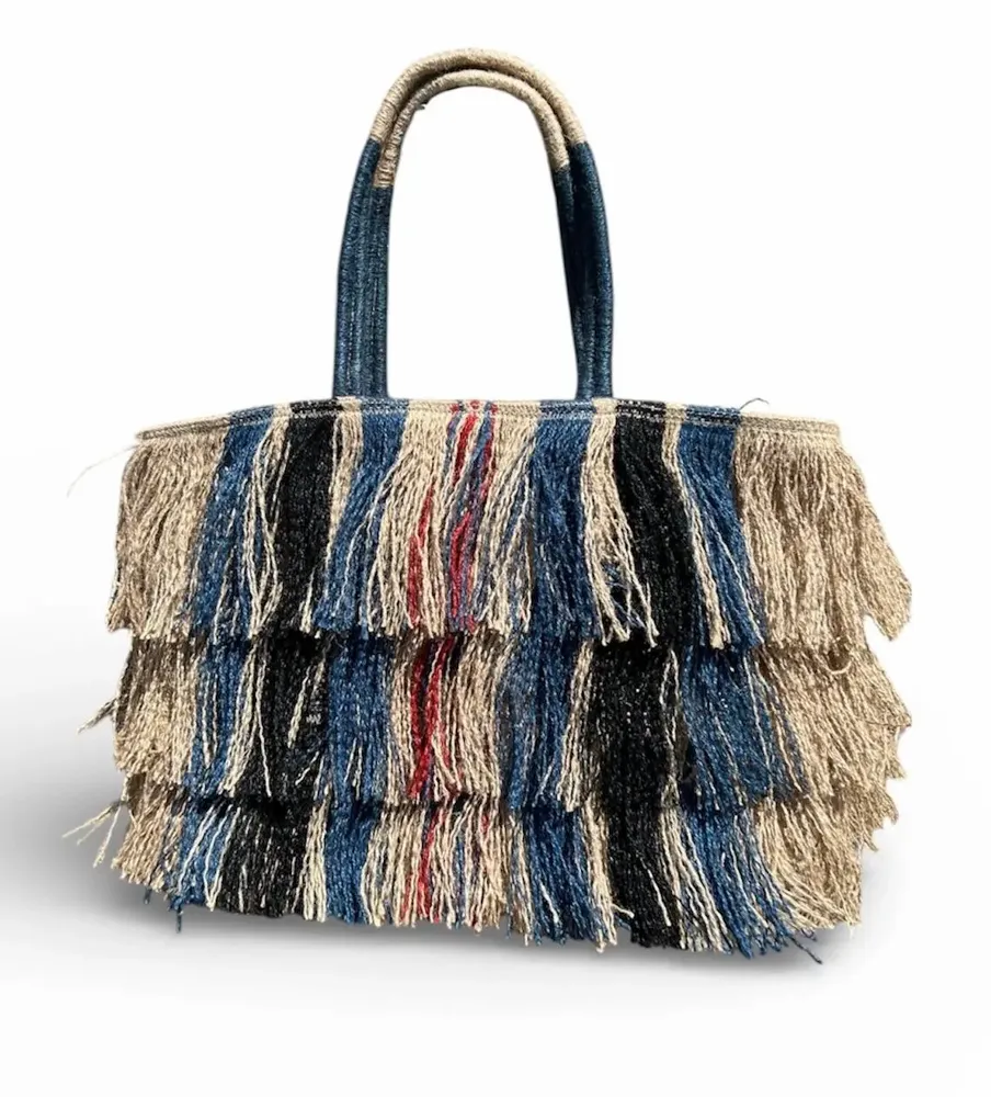 Sacs et cabas - Jute macramé fringe bag - mixed colours - MAISON BENGAL