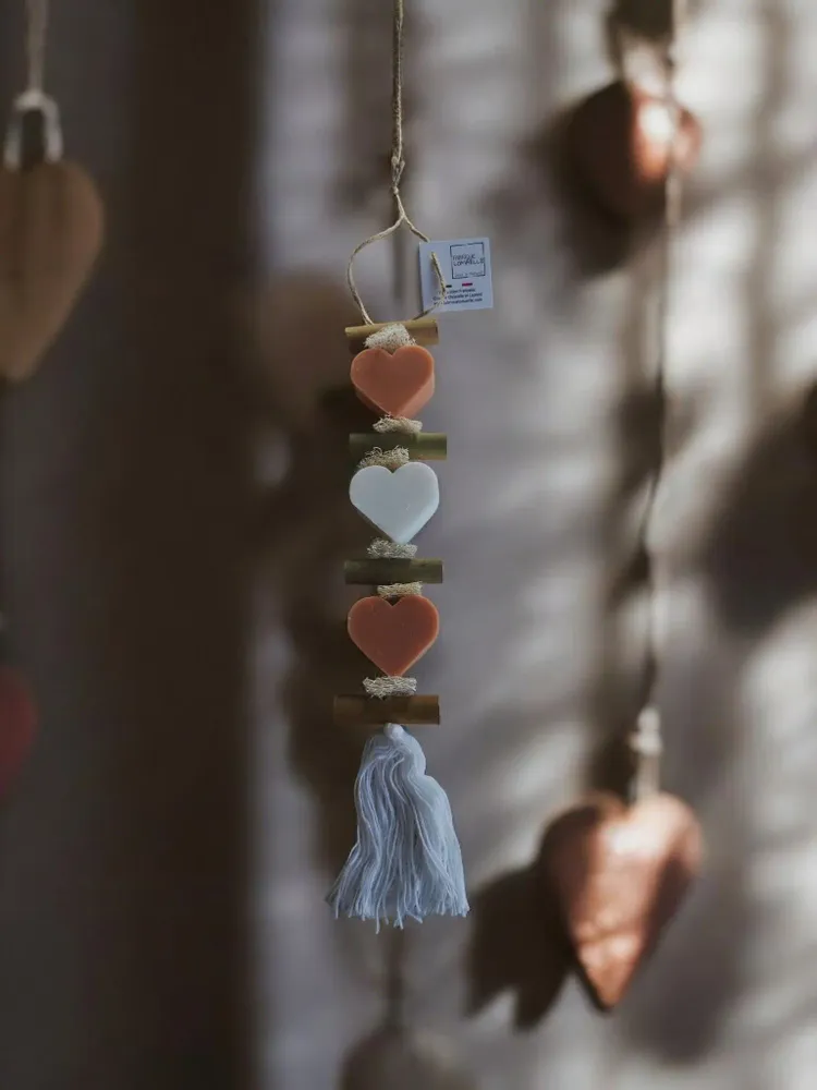 Soaps - braid 1 Orange Blossom Heart Soap and 1 Bergamot Heart Soap 1 Orange Blossom Heart - FABRIQUE LOMAELLE