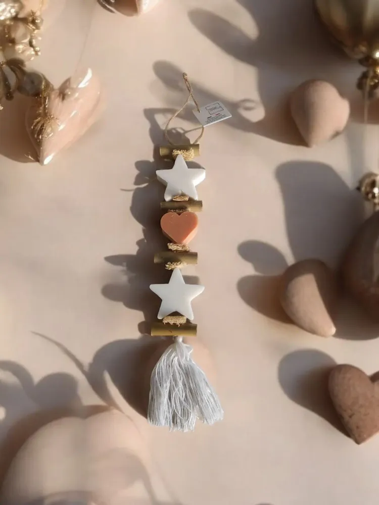 Savons - tresse 1 Savon Etoile Bergamote 1 Savon Cœur Fleur d'Oranger 1 Savon Etoile Bergamote - FABRIQUE LOMAELLE