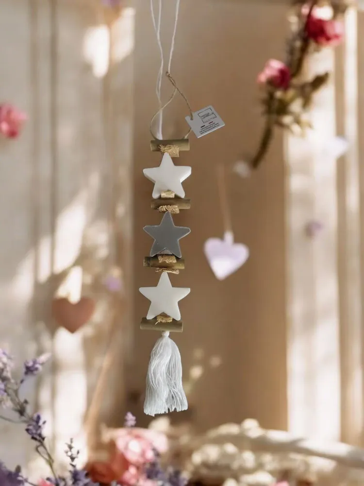 Savons - tresse 1 Savon Etoile Bergamote et 1 Savon Etoile Grise 1 Etoile Bergamote - FABRIQUE LOMAELLE