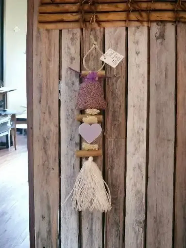 Soaps - Braided Lavender Heart Soap with a Lavandin Sachet - FABRIQUE LOMAELLE