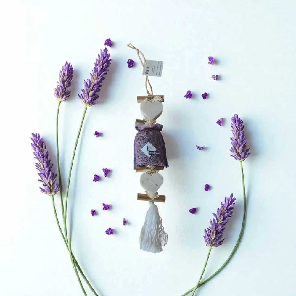 Savons - Tresse 1 Cœur Lavande Fleur 1 Sachet de Lavandin 1 Cœur Lavande Fleur - FABRIQUE LOMAELLE