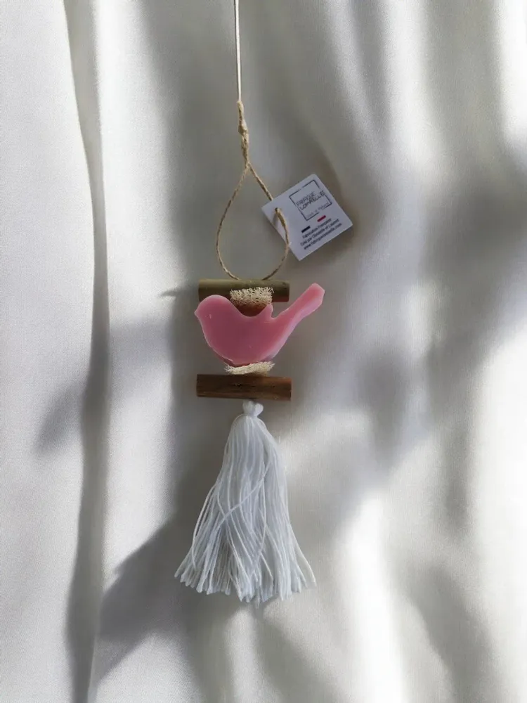 Savons - Tresse 1 Savon Oiseau Rose - FABRIQUE LOMAELLE