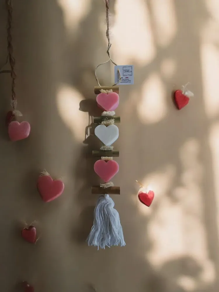 Savons - Tresse 1 Savon Cœur Rose 1 Savon Cœur Bergamote 1 Savon Cœur rose - FABRIQUE LOMAELLE