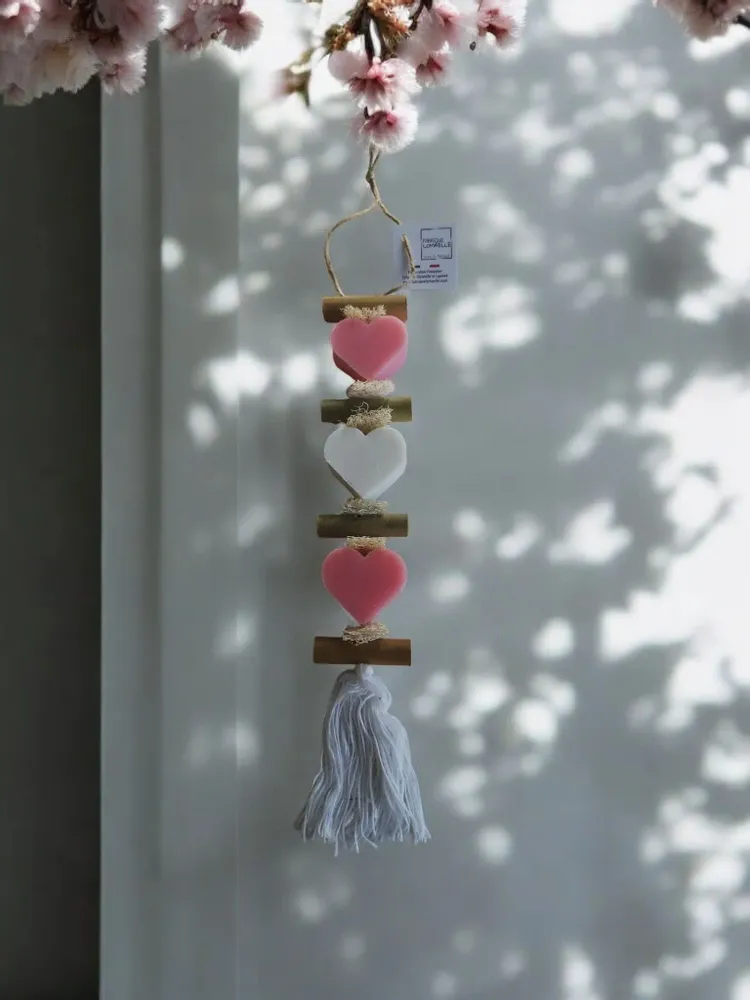 Savons - Tresse 1 Savon Cœur Rose 1 Savon Cœur Bergamote 1 Savon Cœur rose - FABRIQUE LOMAELLE