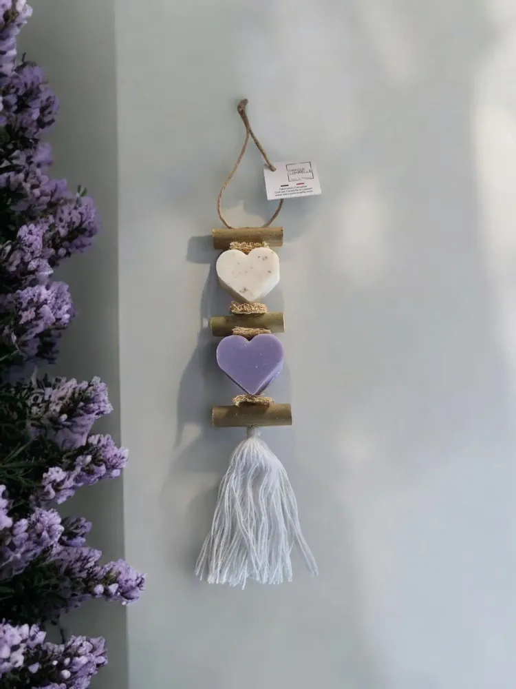 Savons - Tresse 1 Cœur lavande fleur 1 Cœur lavande - FABRIQUE LOMAELLE