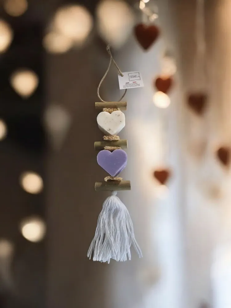 Savons - Tresse 1 Cœur lavande fleur 1 Cœur lavande - FABRIQUE LOMAELLE