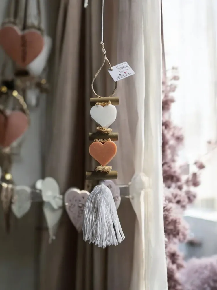 Savons - Tresse 1 Savon Cœur Blanc et 1 Savon Cœur Fleur D'oranger - FABRIQUE LOMAELLE