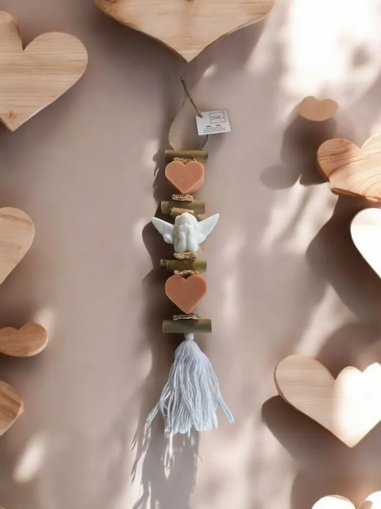 Savons - tresse 1 Savon Cœur Fleur d'Oranger et 1 Savon Ange Bergamote 1 Cœur Fleur d'Oranger - FABRIQUE LOMAELLE