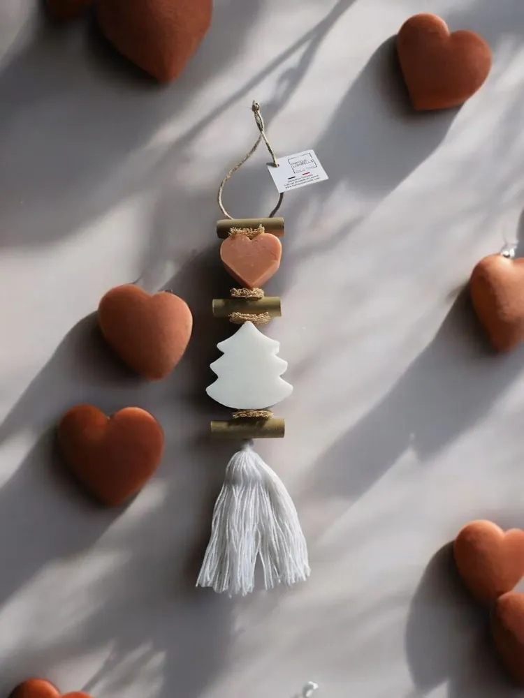 Savons - Tresse 1 Savon Cœur Fleur d'Oranger et 1 Savon Sapin Blanc Bergamote - FABRIQUE LOMAELLE