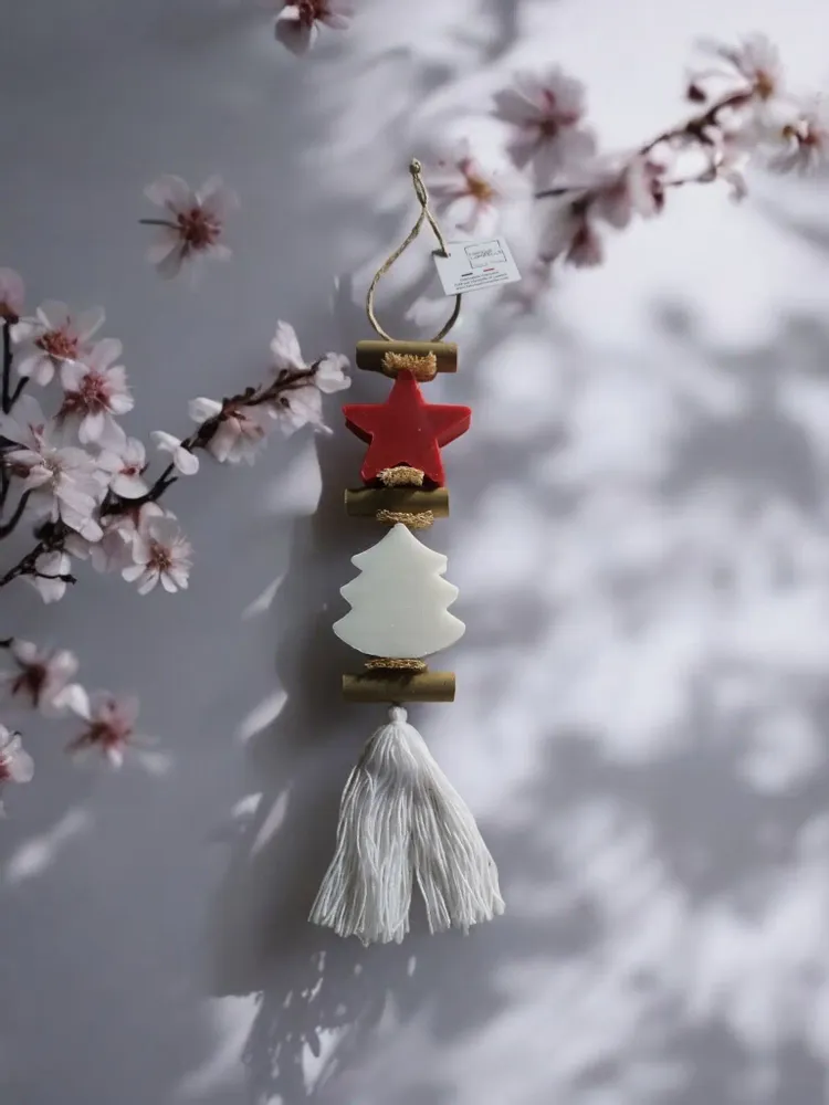 Soaps - Braided soap: 1 Star Red Fruit soap and 1 White Fir Bergamot soap - FABRIQUE LOMAELLE