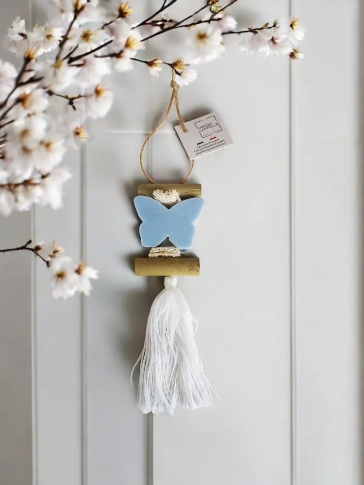 Savons - Tresse 1 Savon Papillon Bleu Ecume - FABRIQUE LOMAELLE