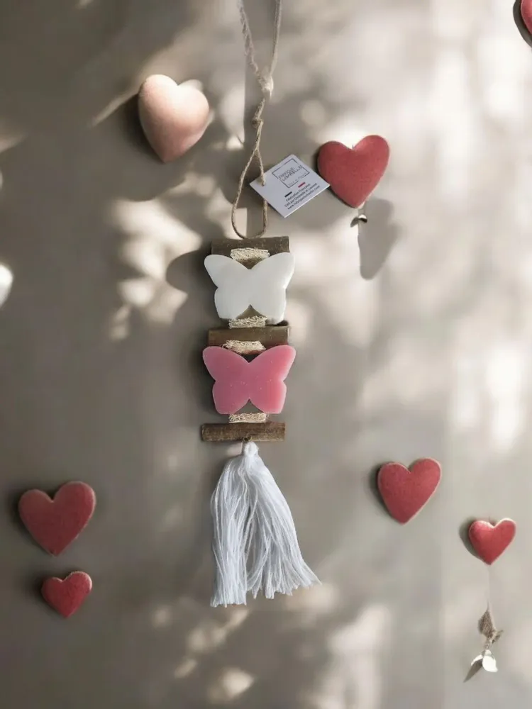 Savons - Tresse 1 Savon Papillon Bergamote et 1 Savon Papillon rose - FABRIQUE LOMAELLE