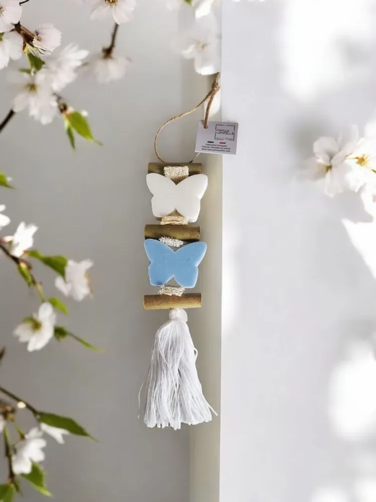 Savons - Tresse 1 Savon Papillon Bergamote et 1 Savon Papillon Bleu Ecume - FABRIQUE LOMAELLE