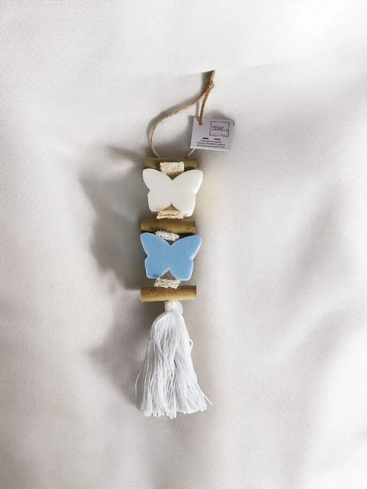 Savons - Tresse 1 Savon Papillon Bergamote et 1 Savon Papillon Bleu Ecume - FABRIQUE LOMAELLE