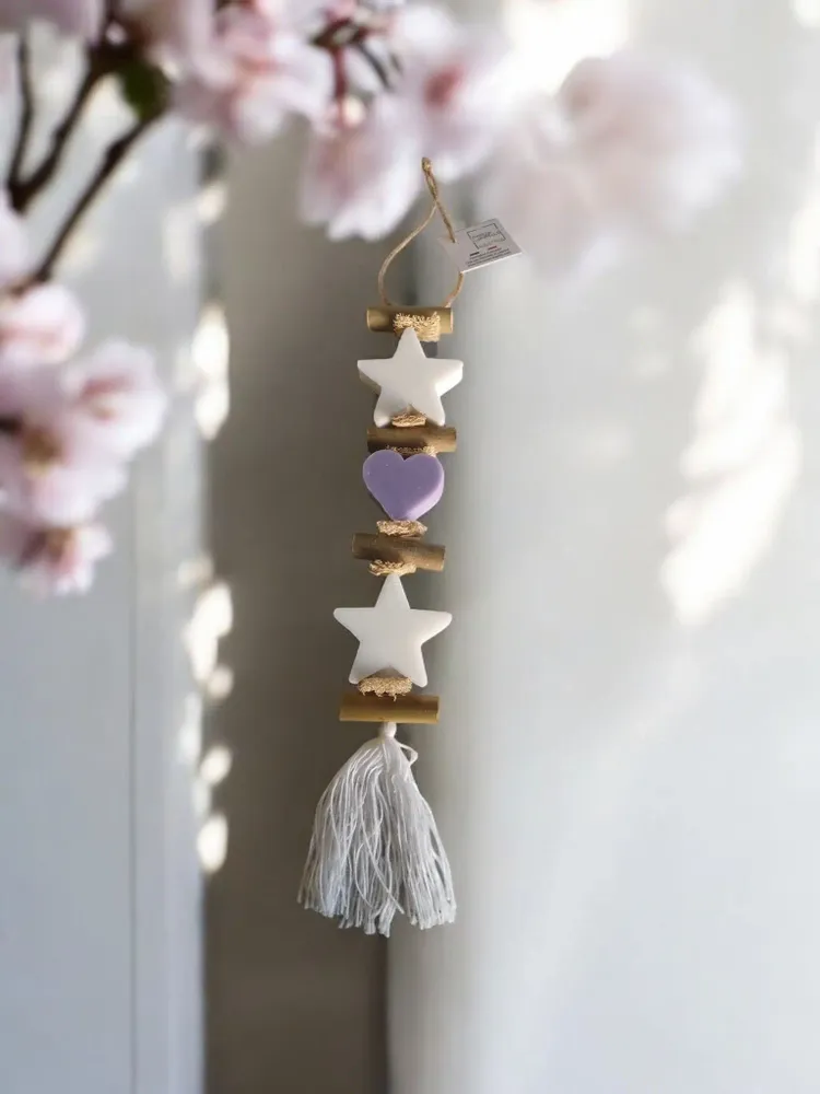 Savons - tresse 1 Savon Etoile Bergamote et 1 Savon Cœur Lavande 1 Savon Etoile Bergamote - FABRIQUE LOMAELLE