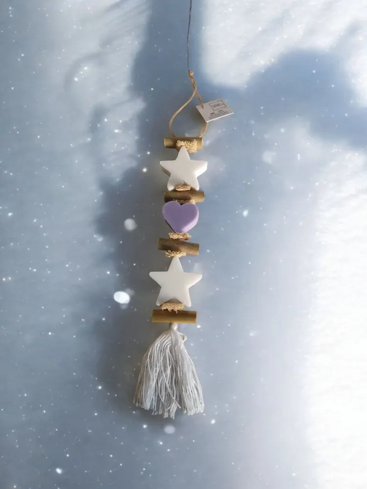 Savons - tresse 1 Savon Etoile Bergamote et 1 Savon Cœur Lavande 1 Savon Etoile Bergamote - FABRIQUE LOMAELLE