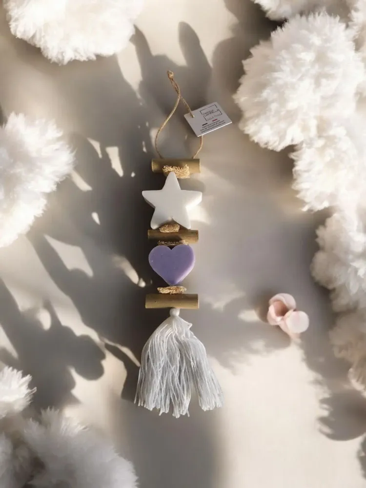 Savons - Tresse 1 Savon Etoile bergamote et 1 Savon Cœur Lavande - FABRIQUE LOMAELLE