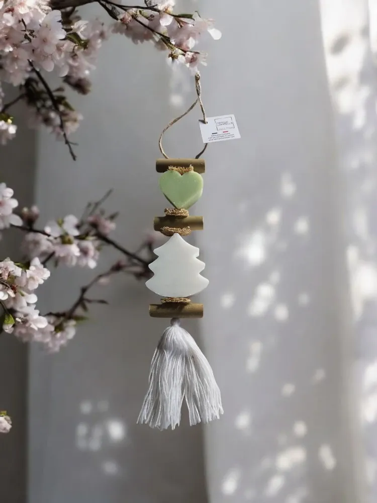 Soaps - Braided 1 Verbena Heart Soap and 1 White Fir Soap - FABRIQUE LOMAELLE