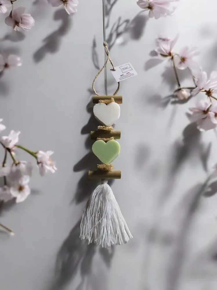 Savons - Tresse 1 Savon Cœur Blanc et 1 Savon Cœur Verveine - FABRIQUE LOMAELLE