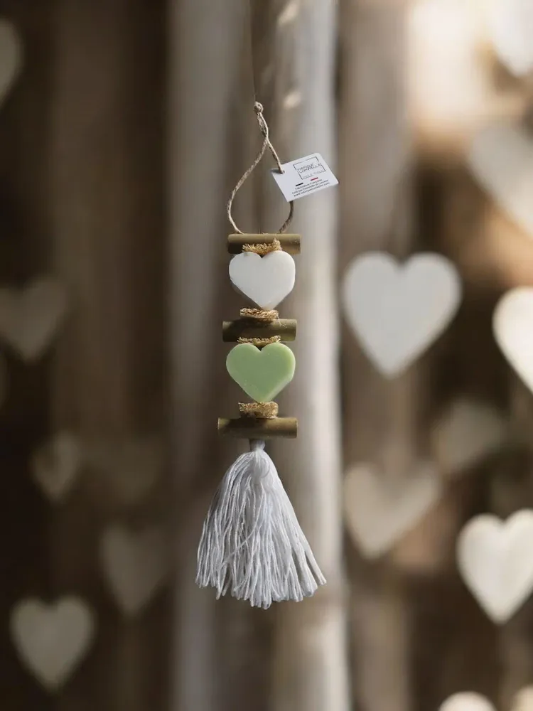 Savons - Tresse 1 Savon Cœur Blanc et 1 Savon Cœur Verveine - FABRIQUE LOMAELLE