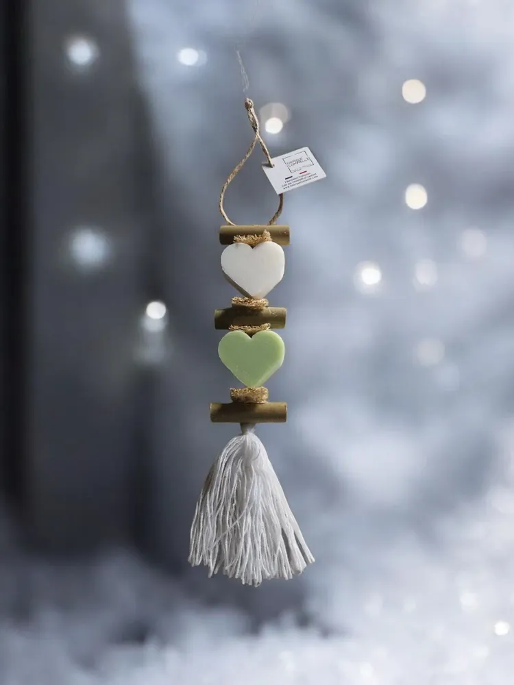 Savons - Tresse 1 Savon Cœur Blanc et 1 Savon Cœur Verveine - FABRIQUE LOMAELLE