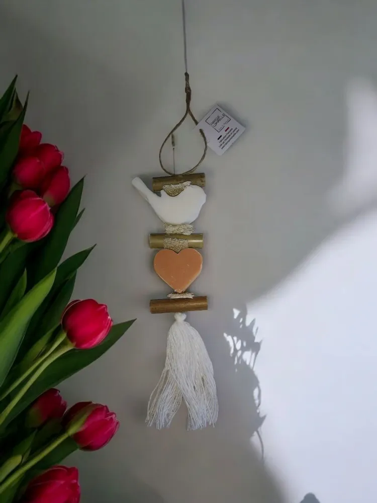 Savons - Tresse 1 Savon Oiseau Blanc Bergamote et un Cœur Fleur d'oranger - FABRIQUE LOMAELLE