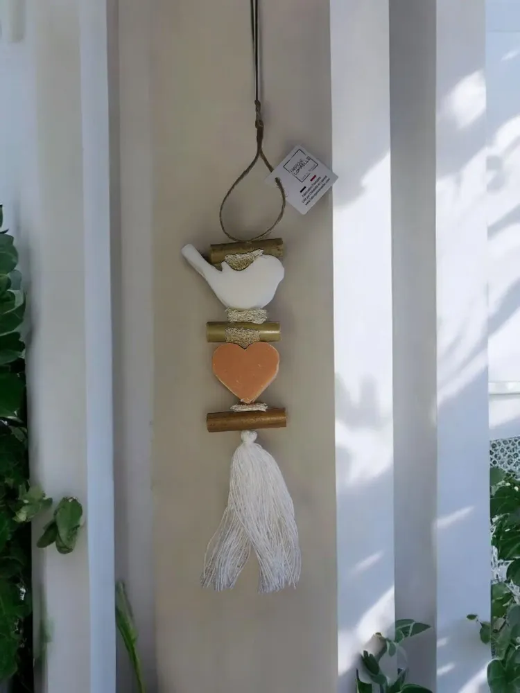 Savons - Tresse 1 Savon Oiseau Blanc Bergamote et un Cœur Fleur d'oranger - FABRIQUE LOMAELLE