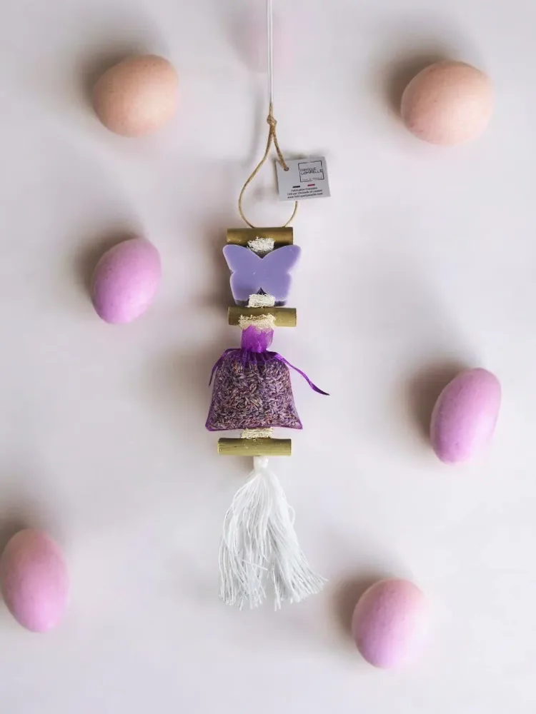 Savons - Tresse 1 Savon Papillon Lavande avec un sachet de lavandin - FABRIQUE LOMAELLE