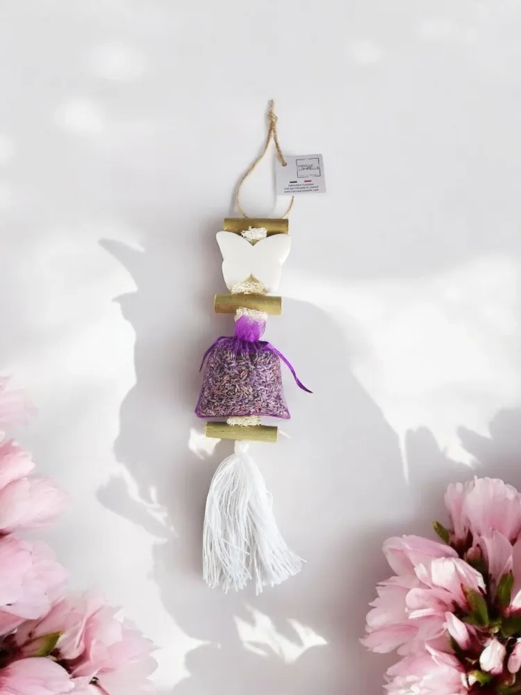 Savons - Tresse 1 Savon Papillon Bergamote avec un sachet de lavandin - FABRIQUE LOMAELLE