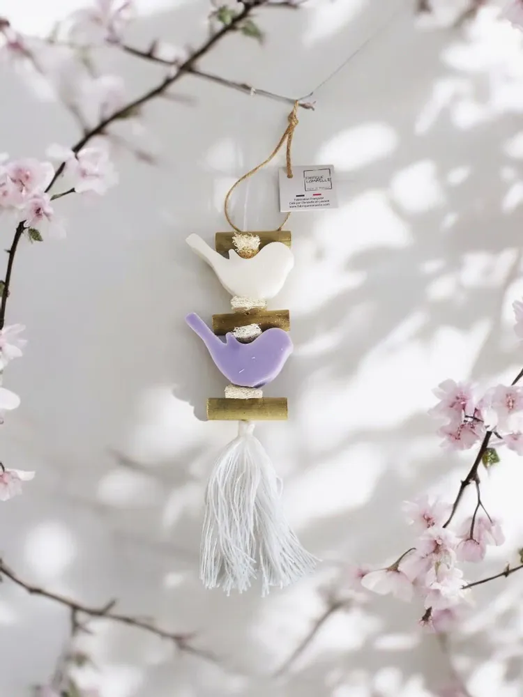 Savons - Tresse 1 Savon Oiseau Blanc Bergamote et un Savon Oiseau Lavande - FABRIQUE LOMAELLE