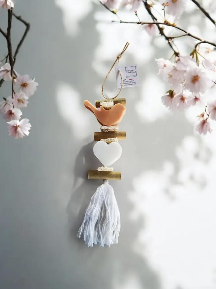 Savons - Tresse 1 Savon Oiseau Fleur d'Oranger et un Cœur Blanc Bergamote - FABRIQUE LOMAELLE